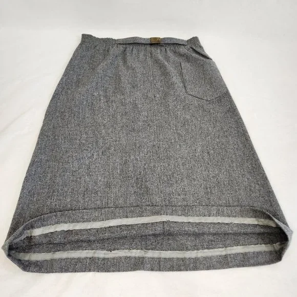 Vintage SUMMIT SPORTWEAR Minimalist Academia Wool Blend Gray Midi Skirt Size 10. - Picture 10 of 16